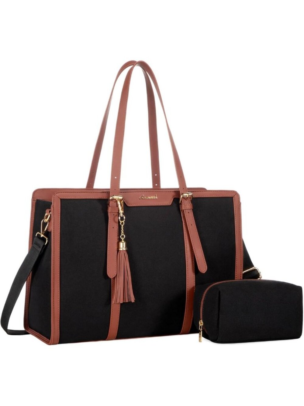 Stylish 15.6" Laptop Tote Bag for Women - Lightweight Canvas, Large Capacity